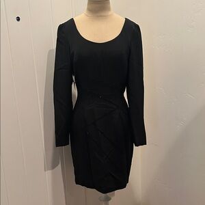 Lane Davis Beverly Hills Vintage Black Beaded Detailed Long Sleeve Dress